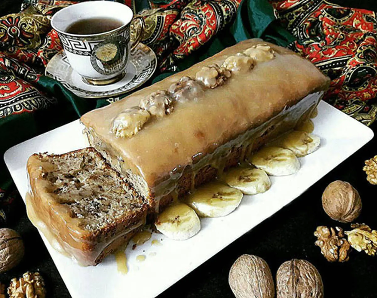 دستور پخت کیک موز و گردو ؛ ویژه صبحانه